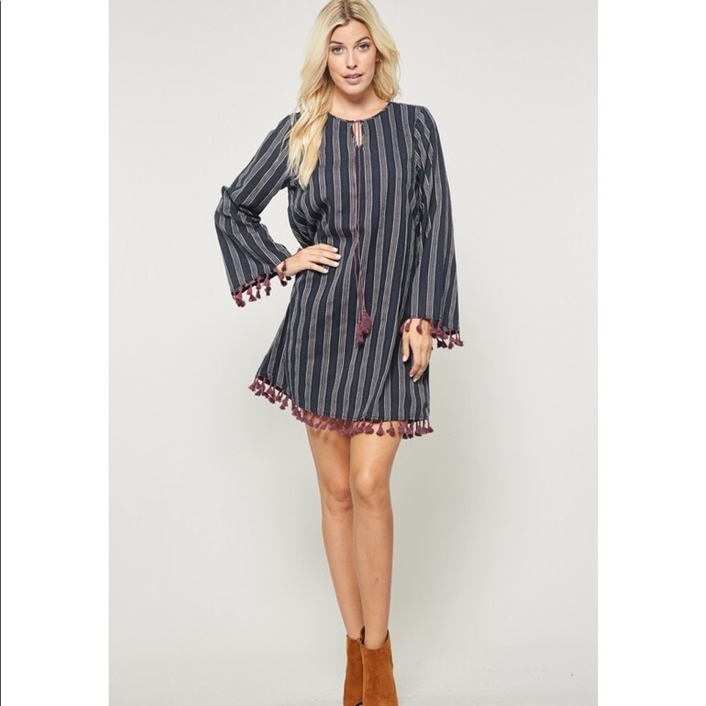 Andrée by Unit tassel trim dress NEW boutique - Picture 2 of 6